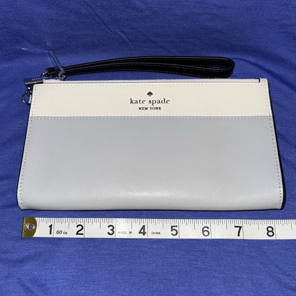 kate spade Black, White and Gray double zip Wristlet